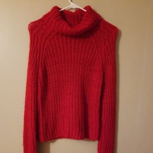 Red comfy long sleeve sweater